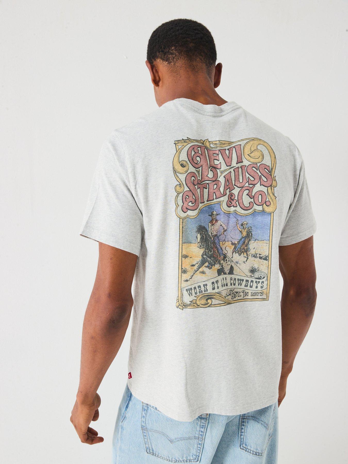 undefined Relaxed Fit Graphic Back Print Short Sleeve T-shirt- Grey