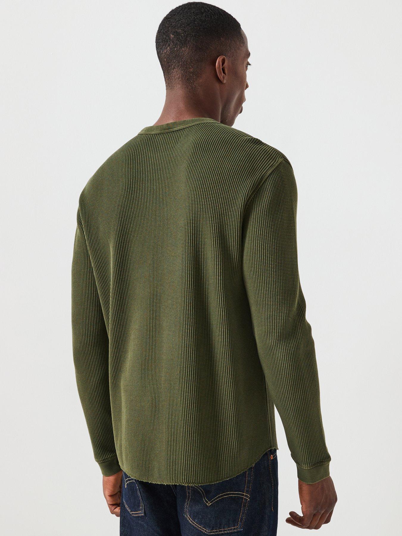  image of levis-long-sleeve-authentic-relaxed-fit-thermal-t-shirt-green