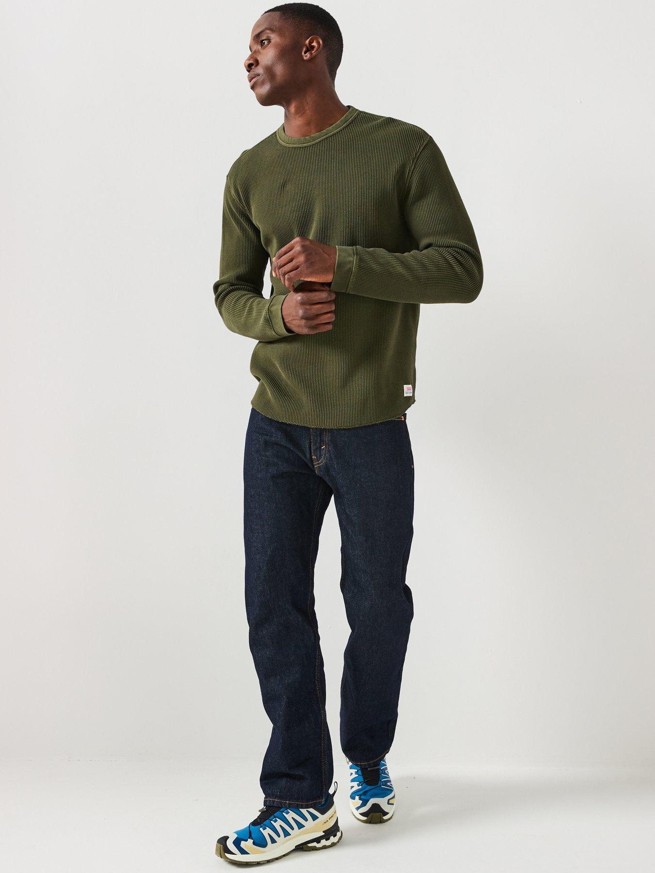  image of levis-long-sleeve-authentic-relaxed-fit-thermal-t-shirt-green