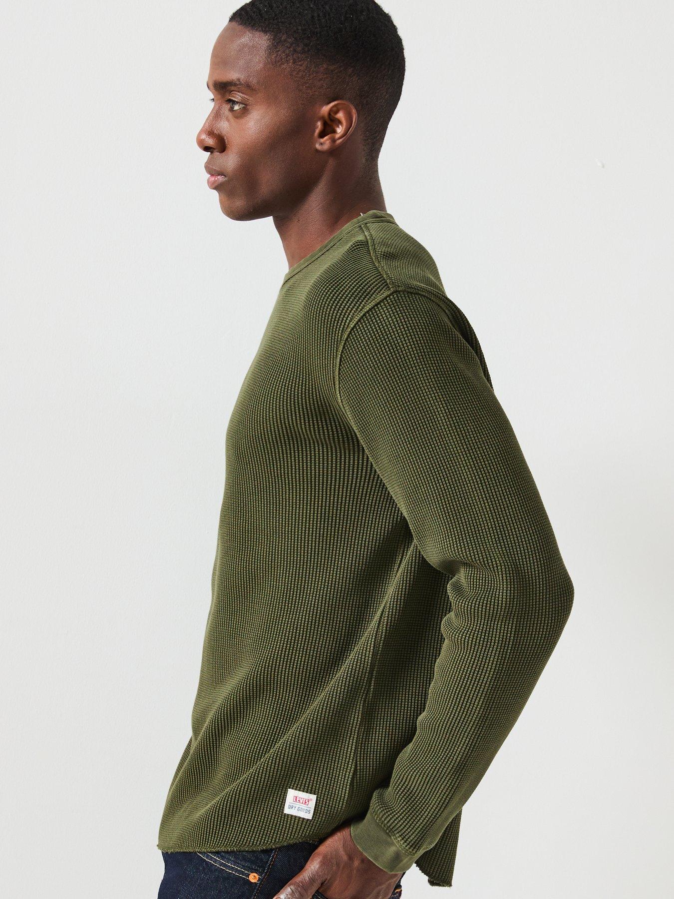  image of levis-long-sleeve-authentic-relaxed-fit-thermal-t-shirt-green