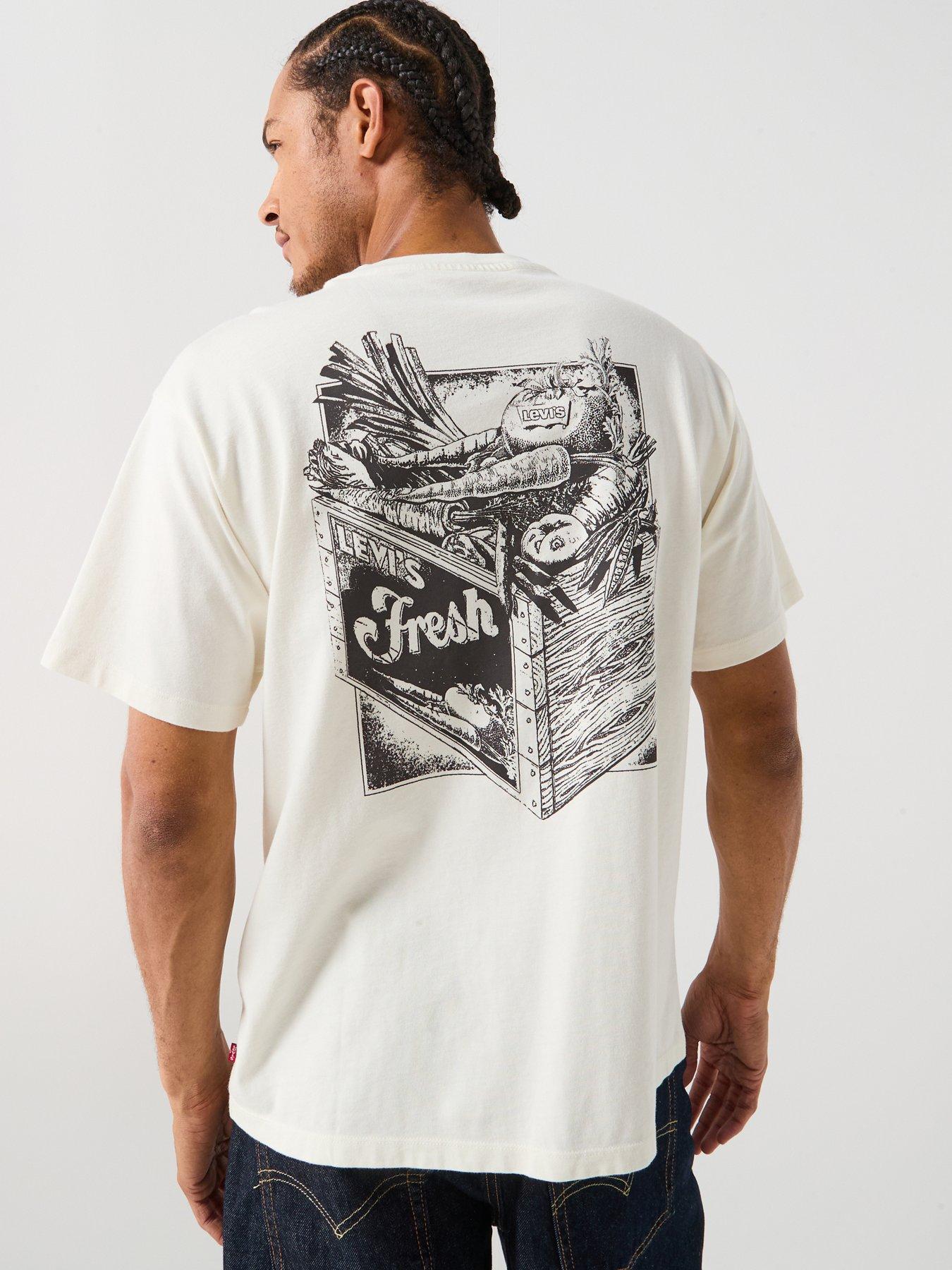 undefined Vintage Fit Graphic Print Short Sleeve T-Shirt - White