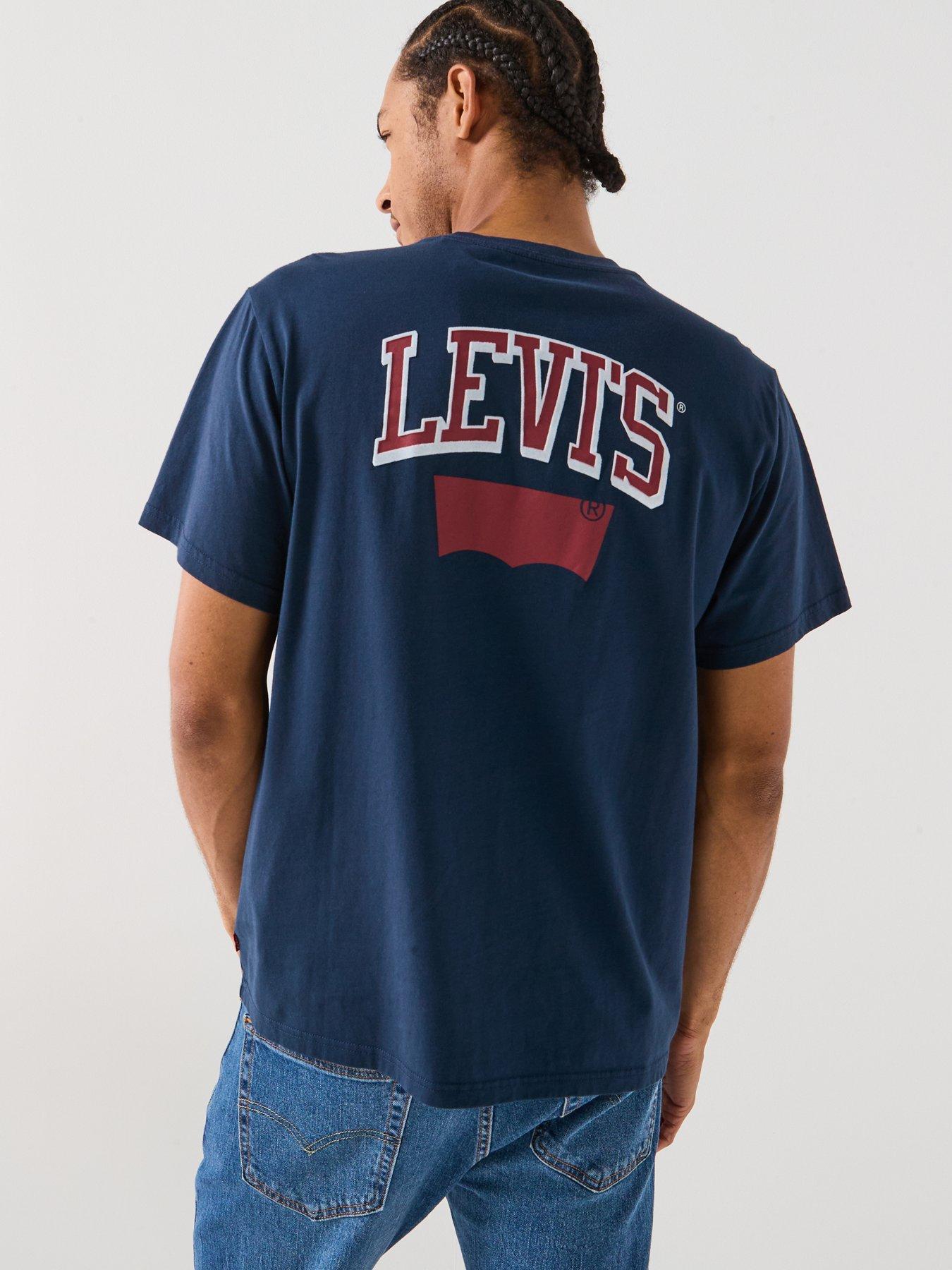 front image of levis-relaxed-fit-logo-print-short-sleeve-t-shirt--black