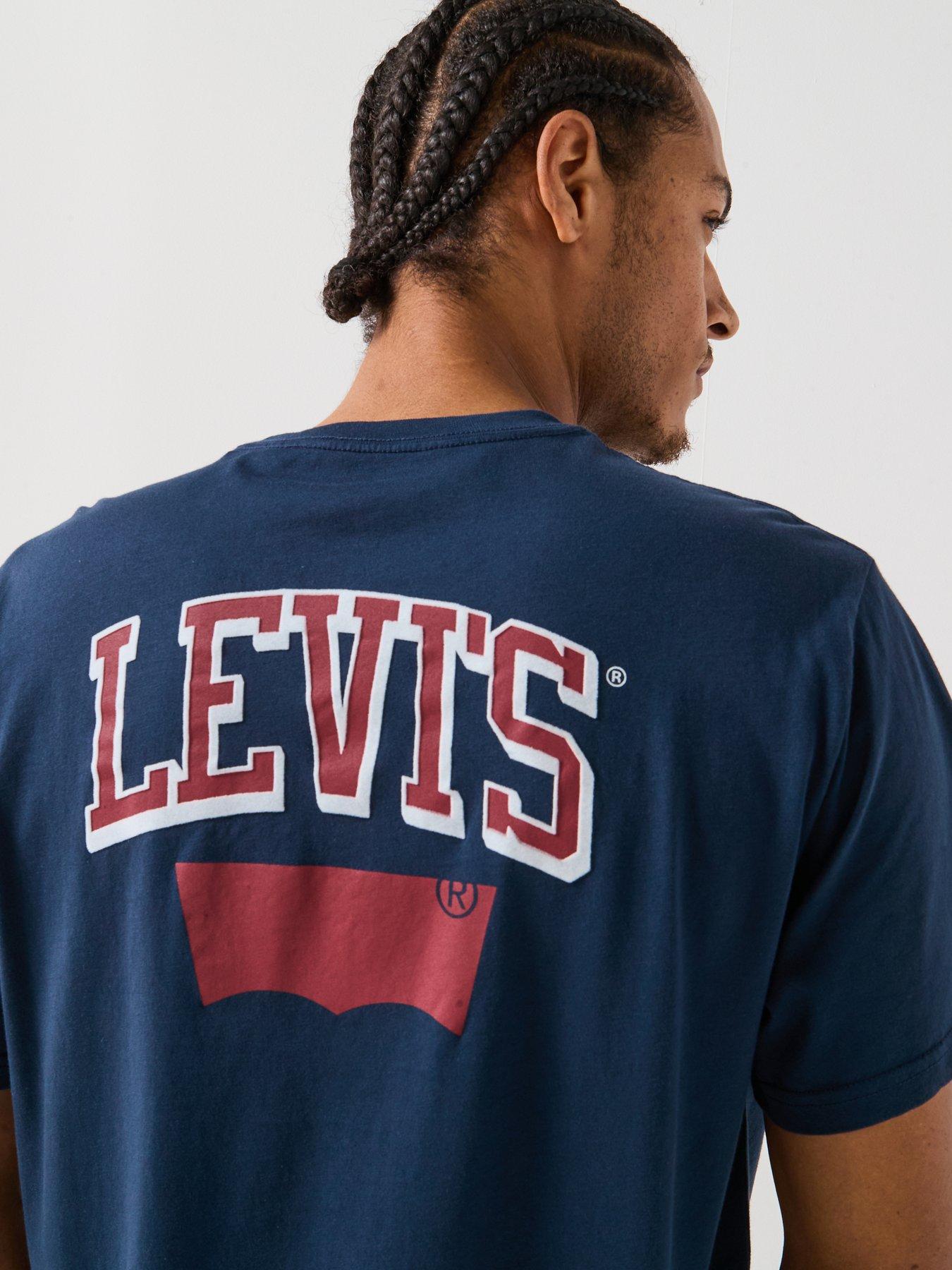  image of levis-relaxed-fit-logo-print-short-sleeve-t-shirt--black