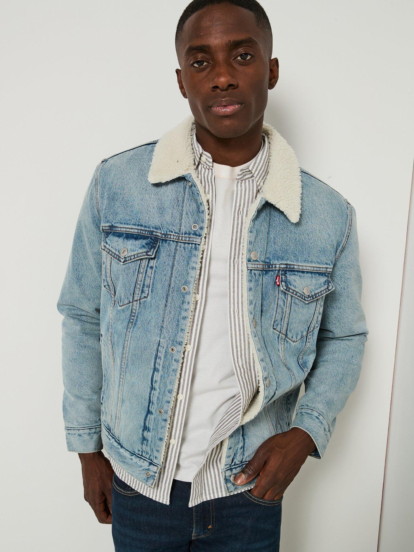 Levi's Levis Sherpa Denim Trucker Jacket - Light Blue