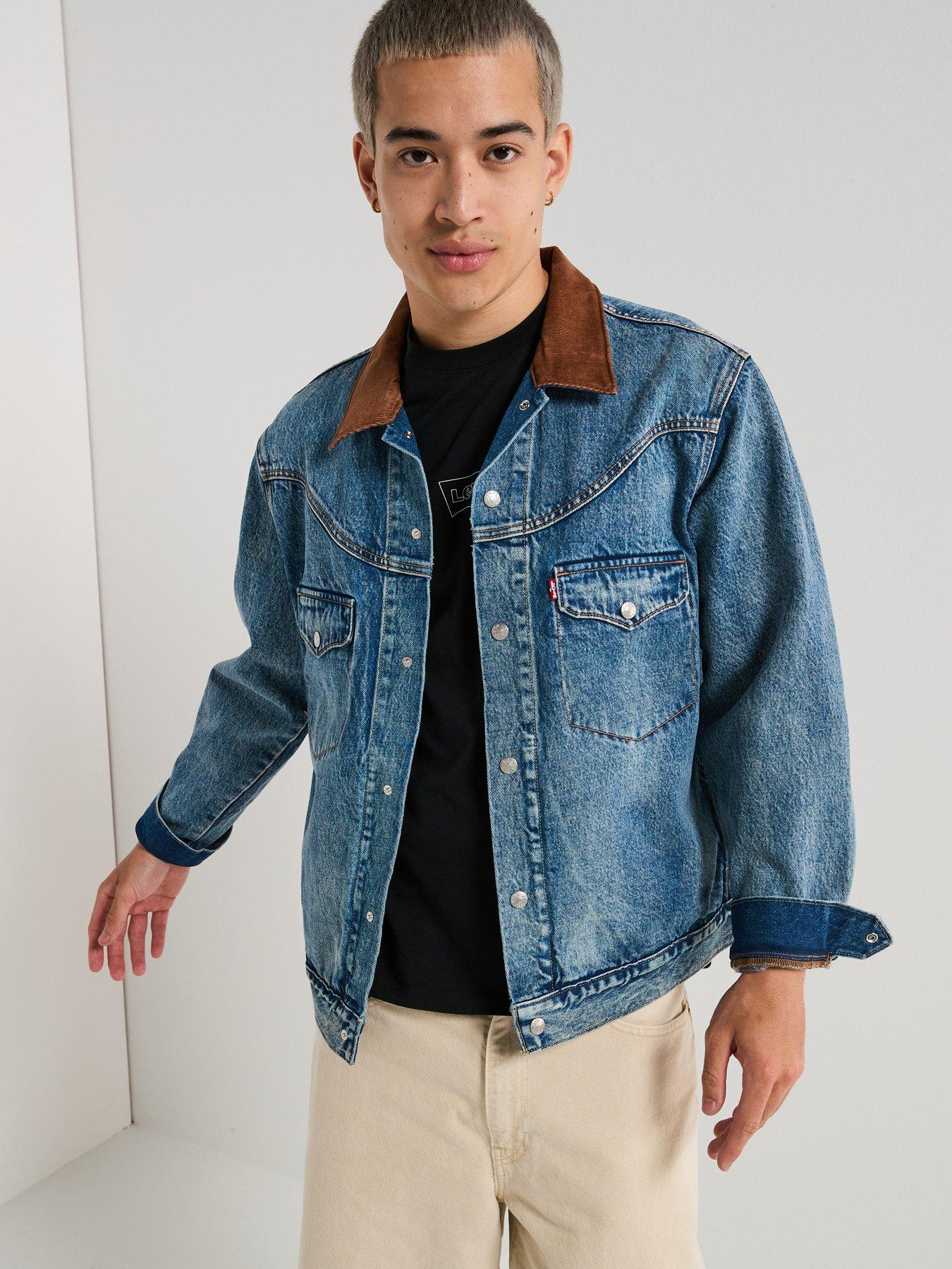 undefined Western Shothorn Denim Trucker Jacket - Light Blue