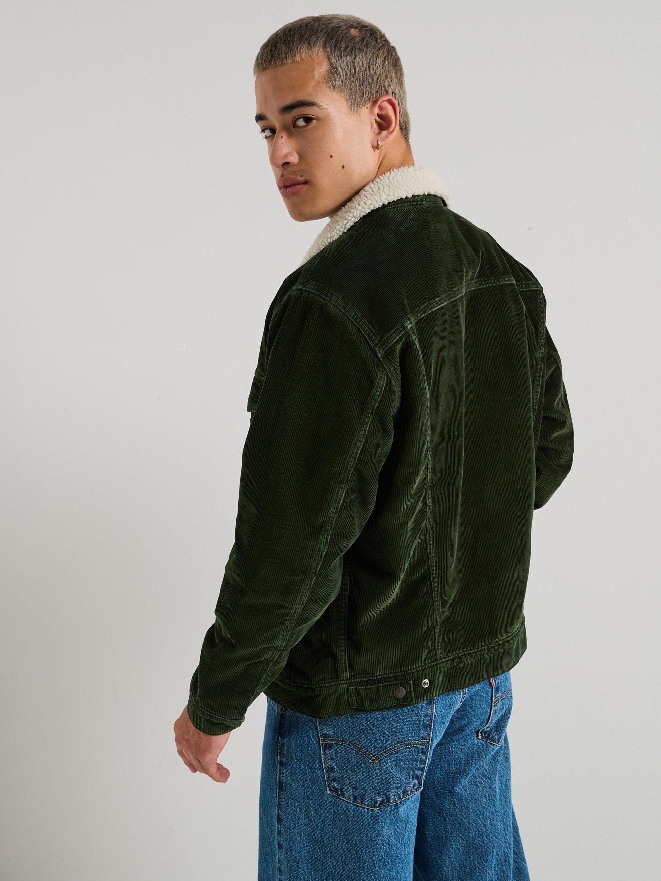  image of levis-relaxed-fit-sherpa-trucker-jacket--green