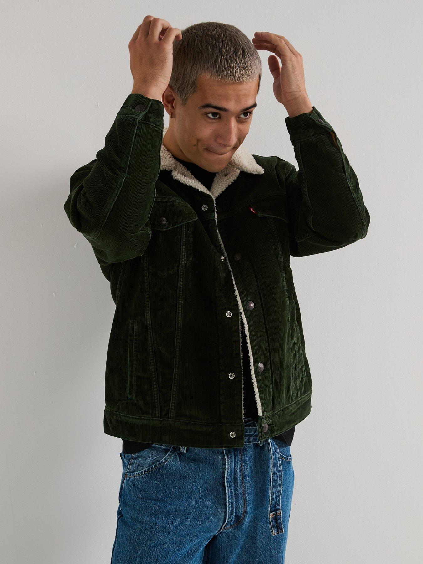  image of levis-relaxed-fit-sherpa-trucker-jacket--green