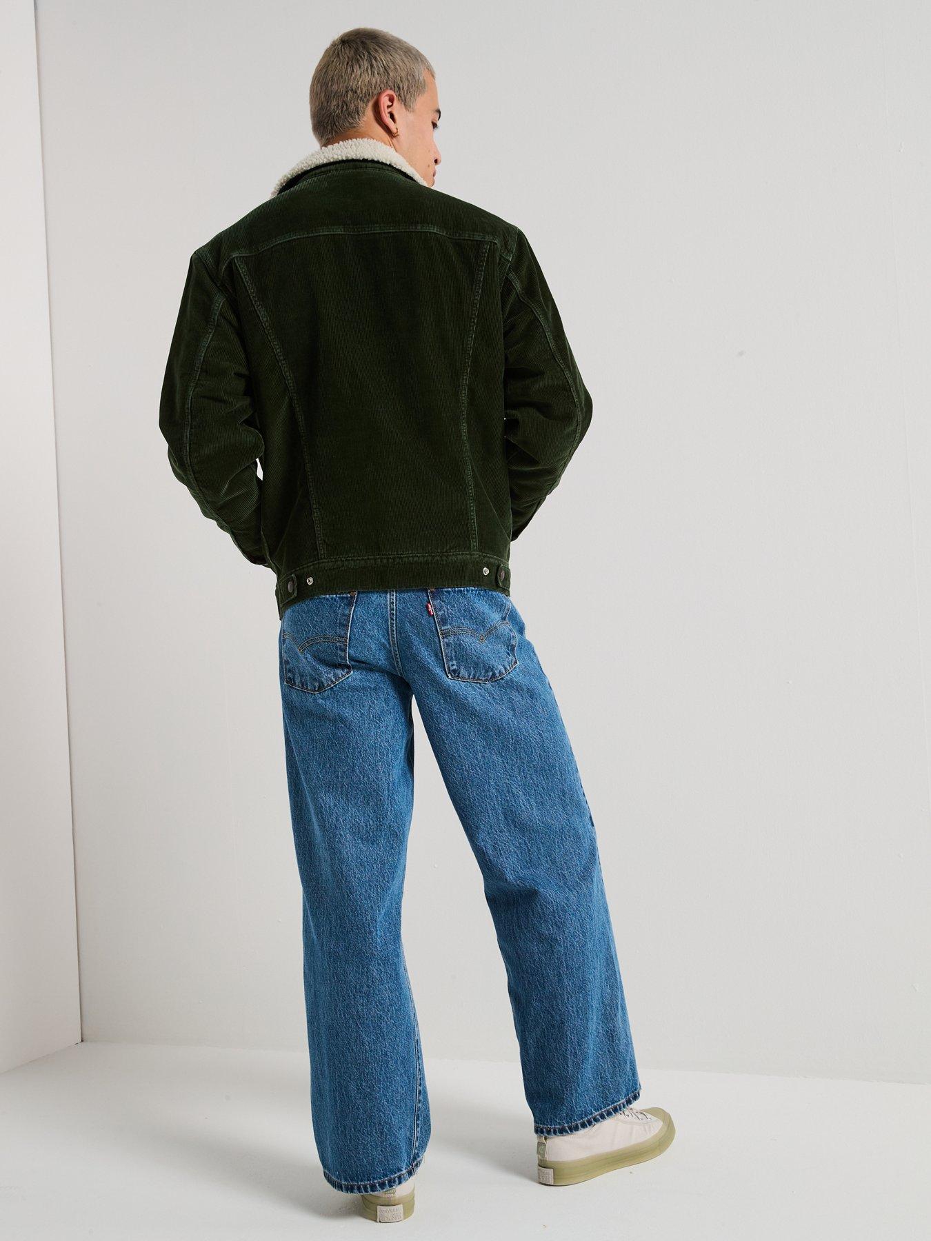  image of levis-relaxed-fit-sherpa-trucker-jacket--green