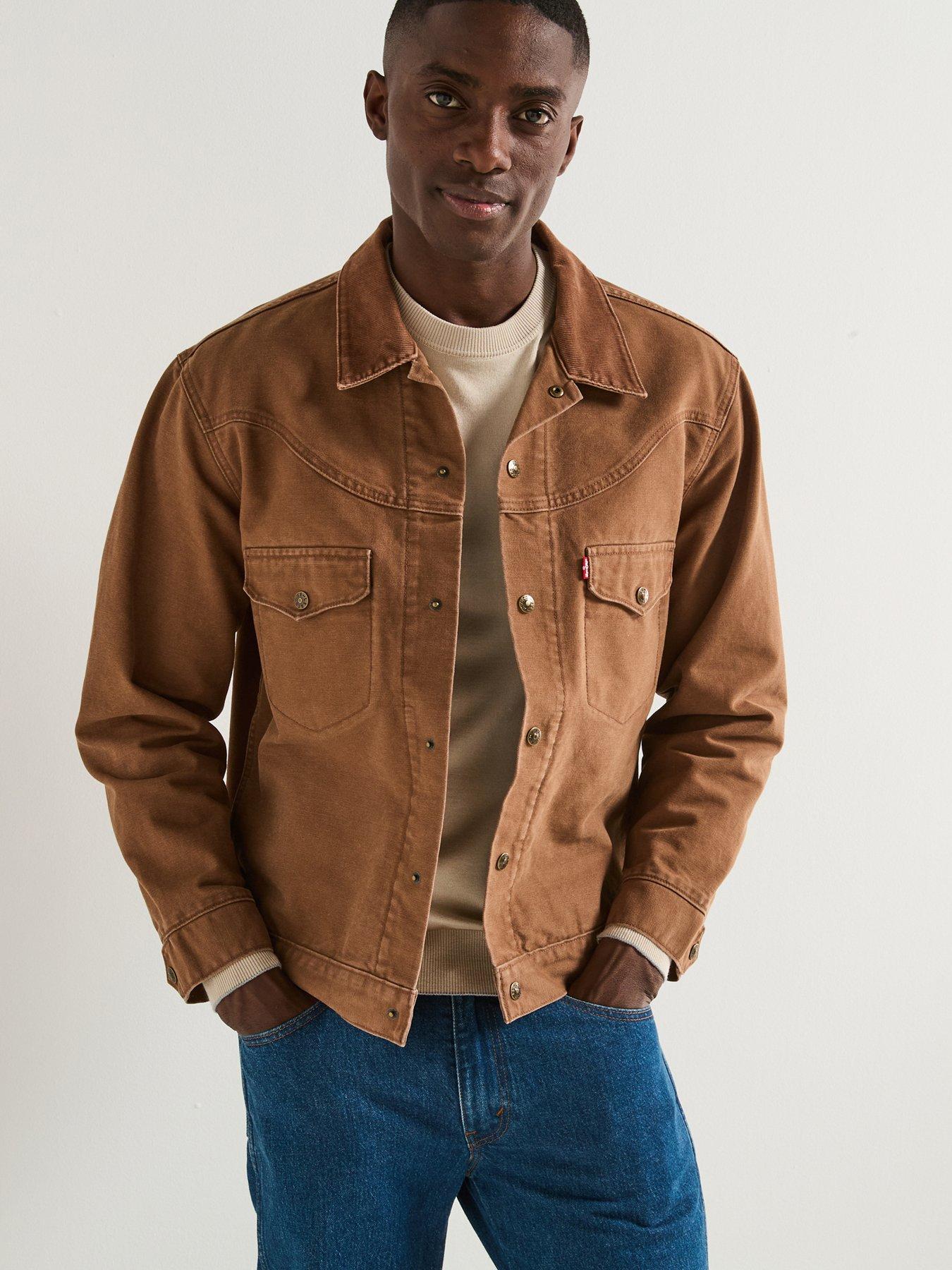 undefined Western Shothorn Denim Trucker Jacket - Brown