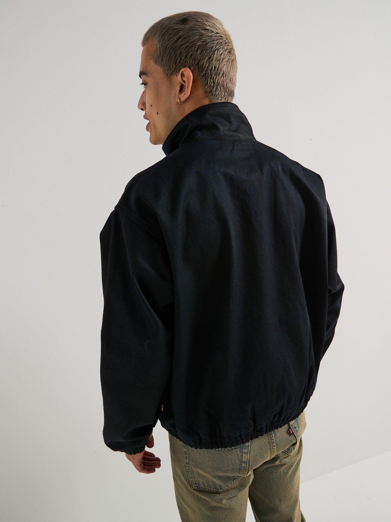  image of levis-highland-park-coated-oversized-bomber-jacket--black