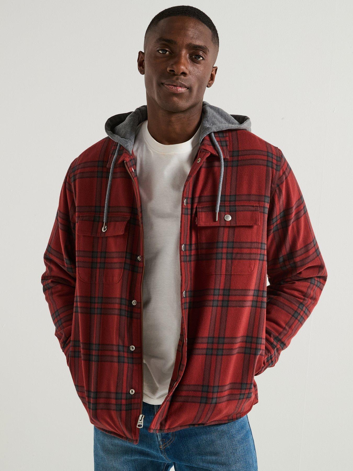 levis-francisco-sherpa-fleece-lined-flannel-shacket-red