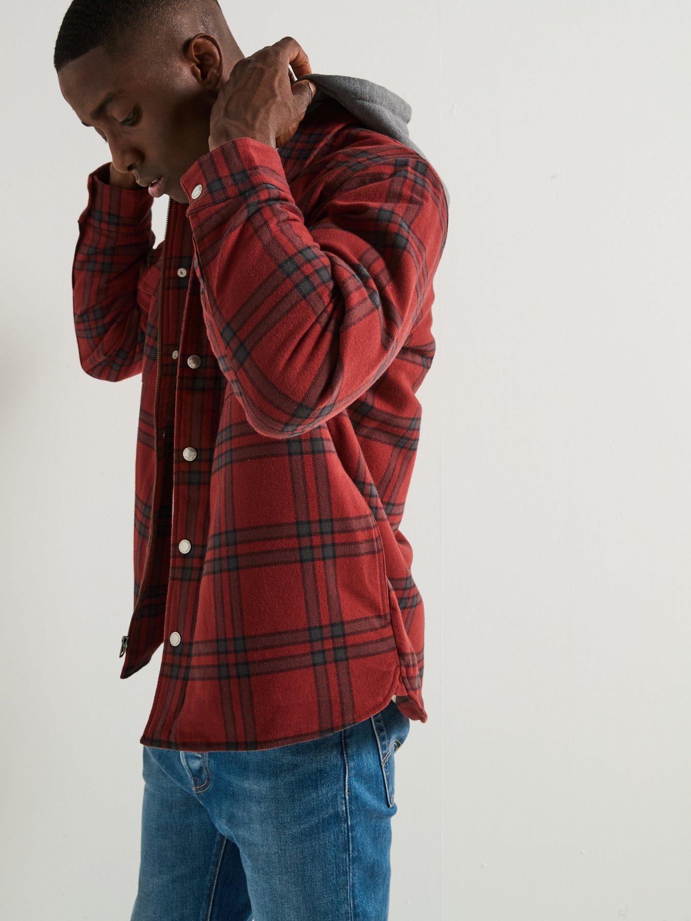 Image 4 of 6 of Levi's Francisco Sherpa Fleece Lined Flannel Shacket - Red