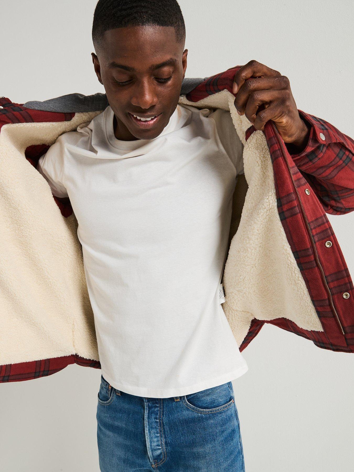 Image 5 of 6 of Levi's Francisco Sherpa Fleece Lined Flannel Shacket - Red