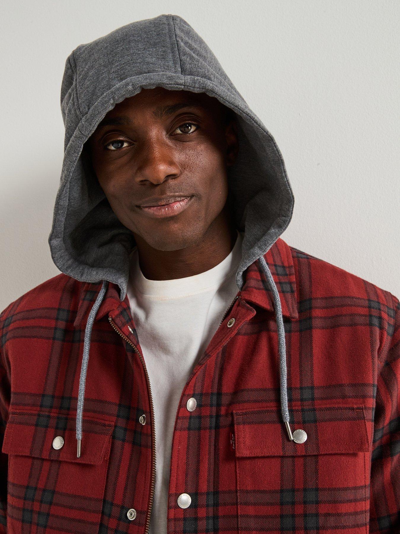 Image 6 of 6 of Levi's Francisco Sherpa Fleece Lined Flannel Shacket - Red