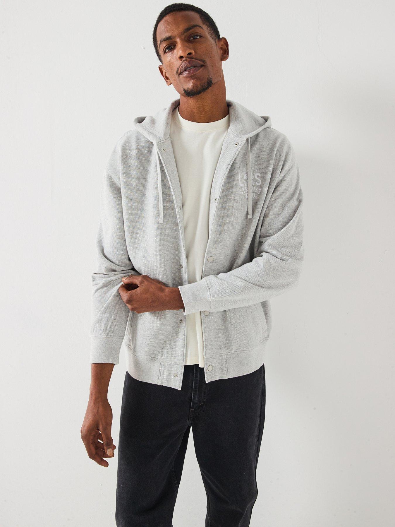 Image 5 of 6 of Levi's Drawstring Button Down Hoodie- Grey