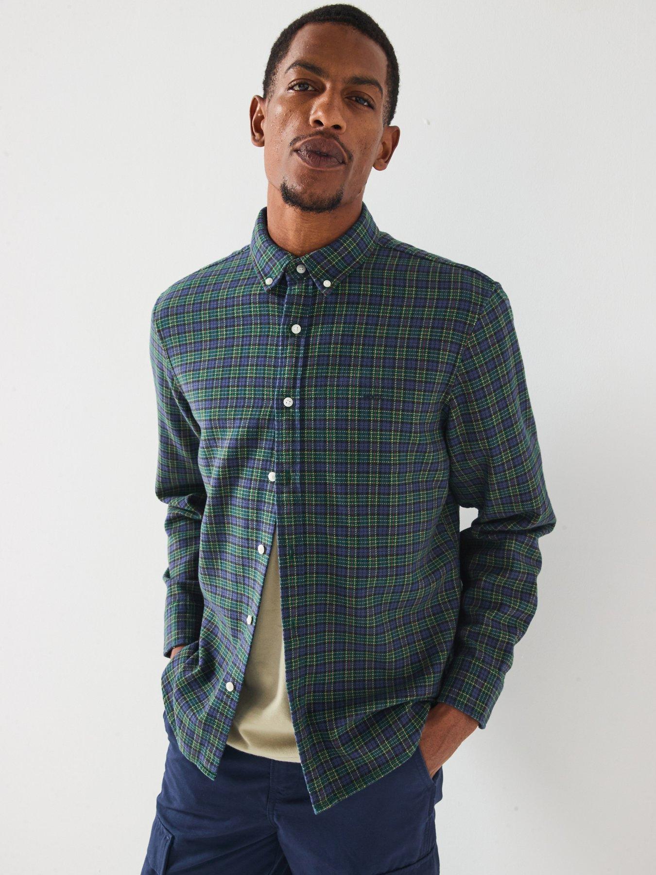 Image 1 of 6 of Levi's Authentic Button Down Check Long Sleeve Shirt - Green