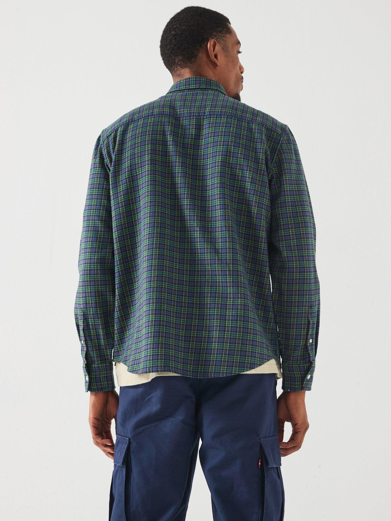 Image 2 of 6 of Levi's Authentic Button Down Check Long Sleeve Shirt - Green
