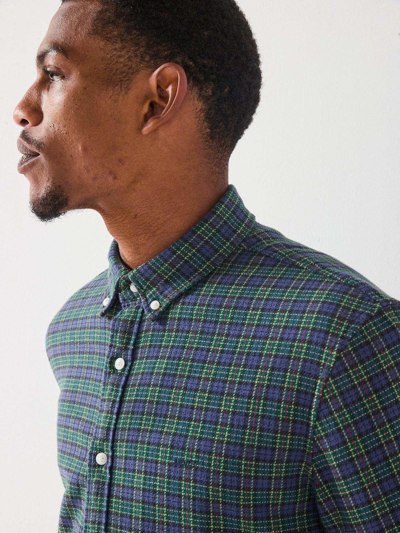 Image 4 of 6 of Levi's Authentic Button Down Check Long Sleeve Shirt - Green