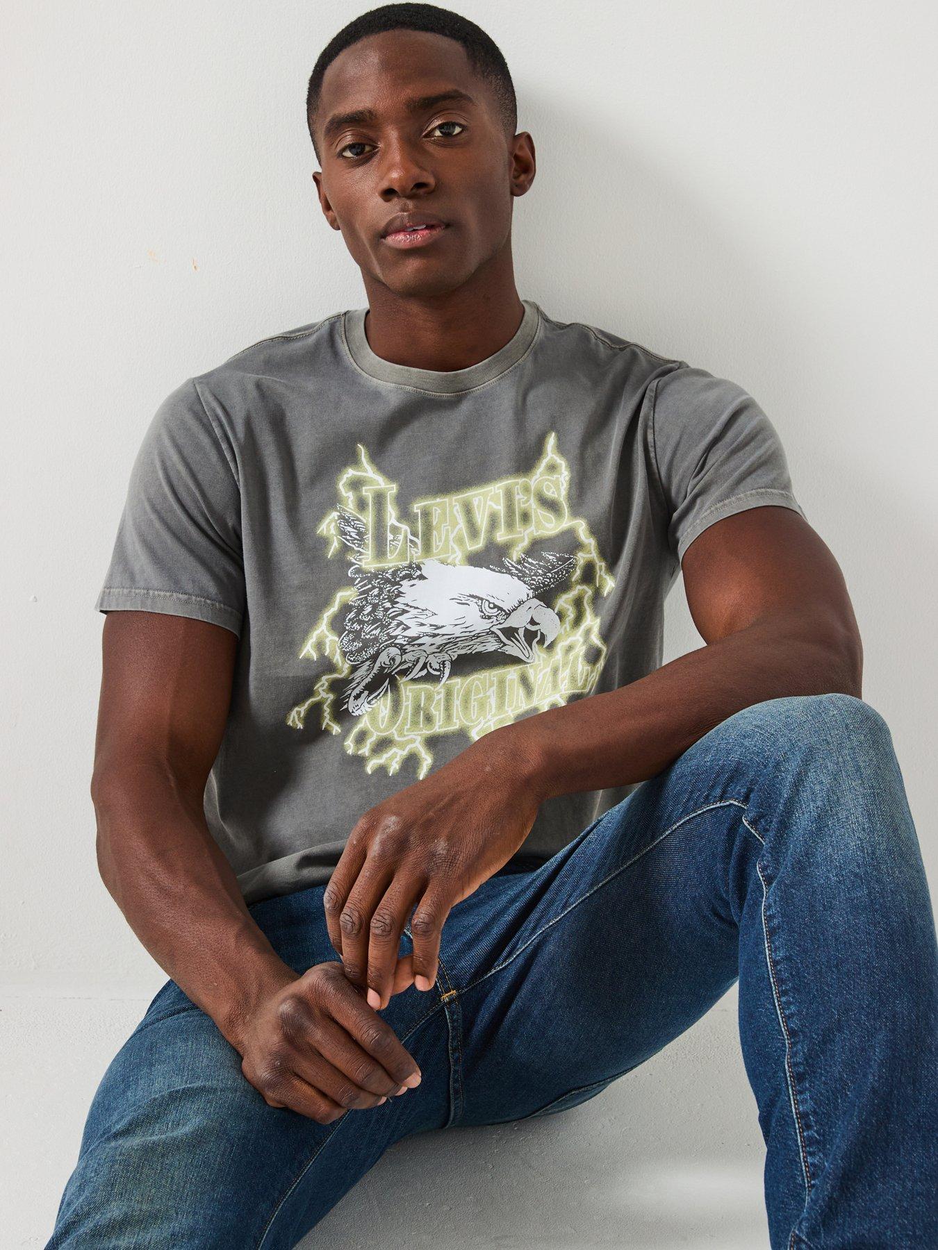  image of levis-levis-lightening-eagle-graphic-relaxed-fit-t-shirt-grey