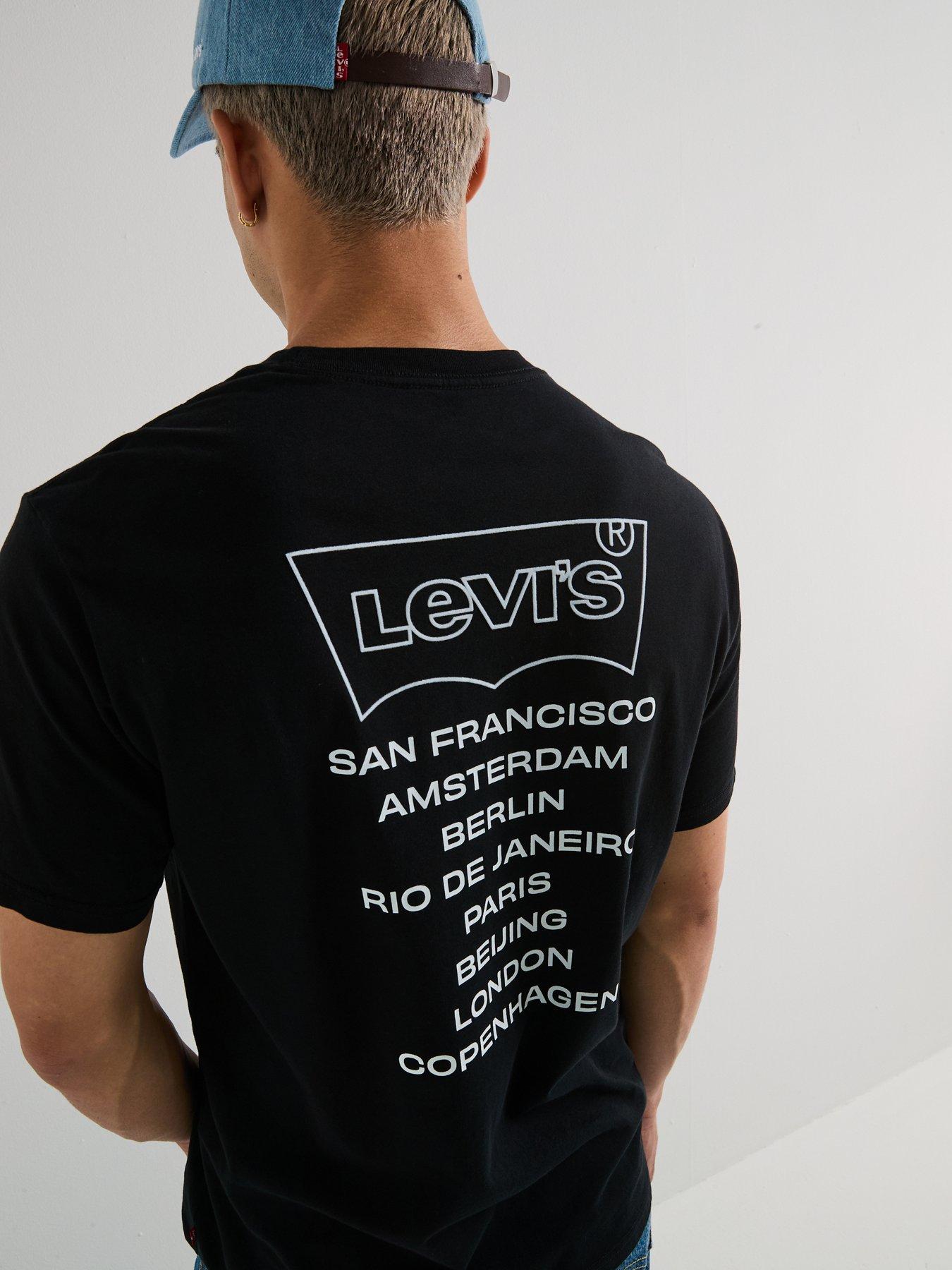 Image 2 of 6 of Levi's Relaxed Fit Logo Print Short Sleeve T-Shirt- Black