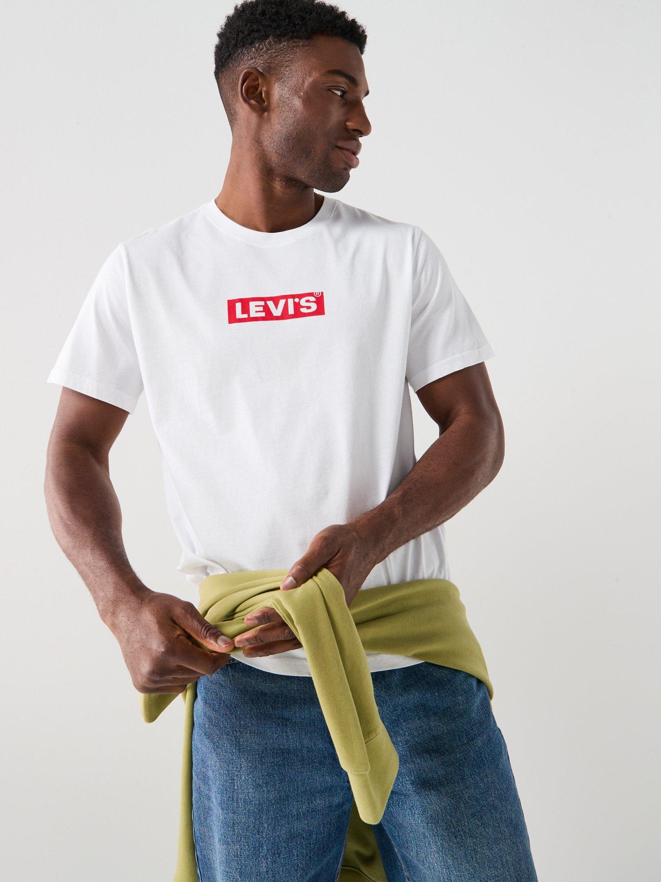 front image of levis-relaxed-fit-logo-short-sleeve-t-shirt--white