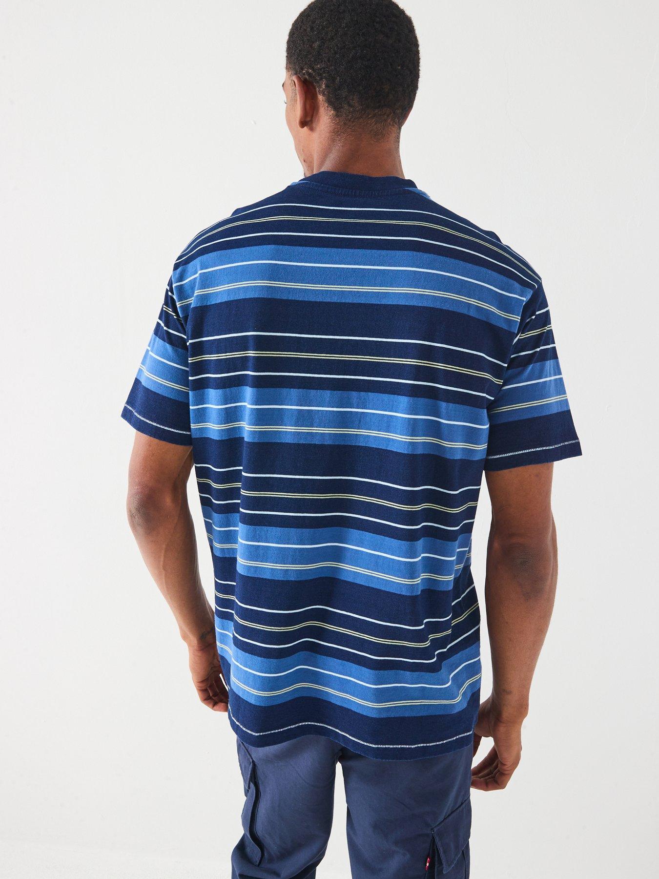 Image 2 of 6 of Levi's Levis Red Tab Vintage Fit Short Sleeve Striped T-shirt- Blue