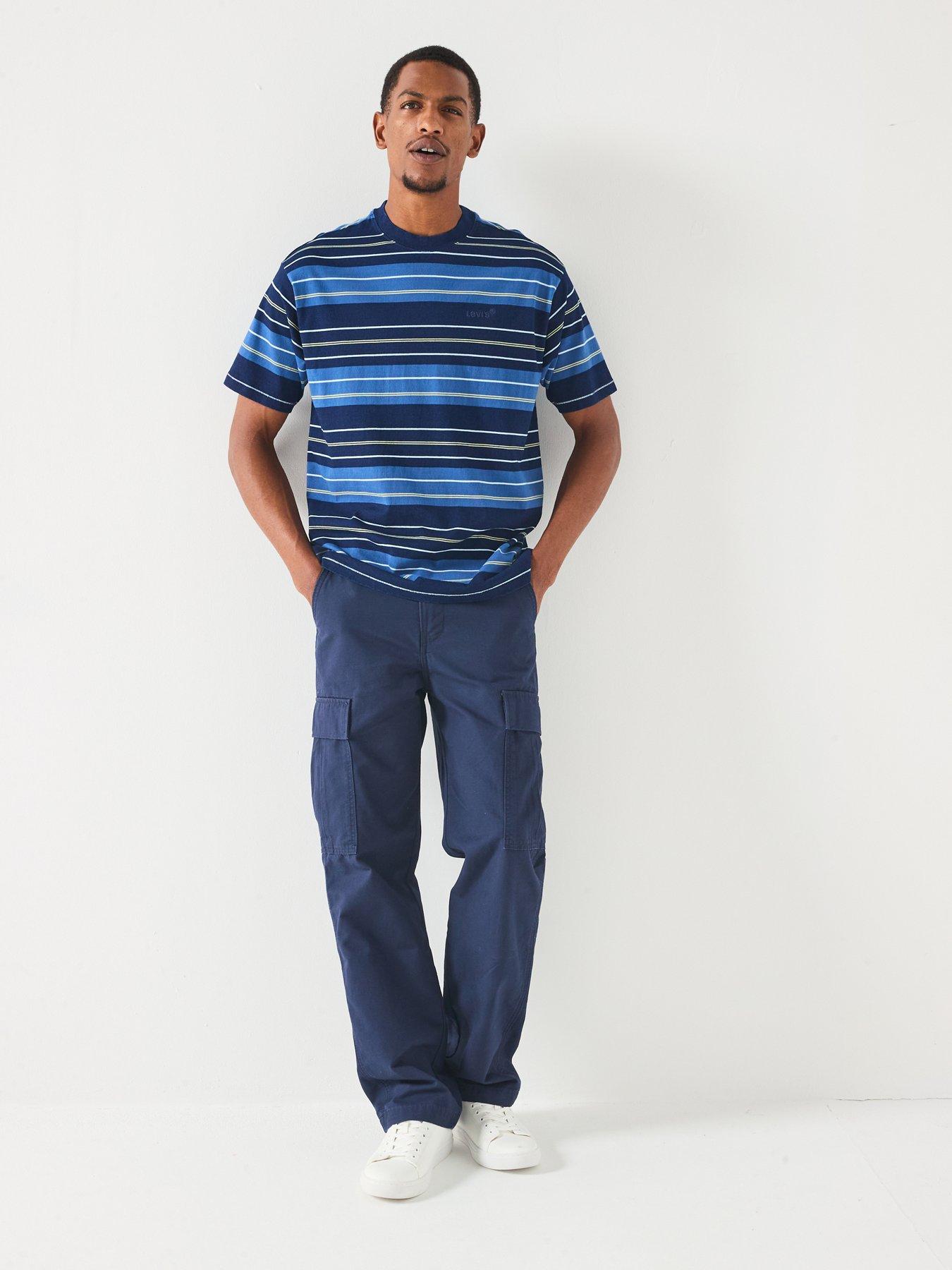 Image 3 of 6 of Levi's Levis Red Tab Vintage Fit Short Sleeve Striped T-shirt- Blue