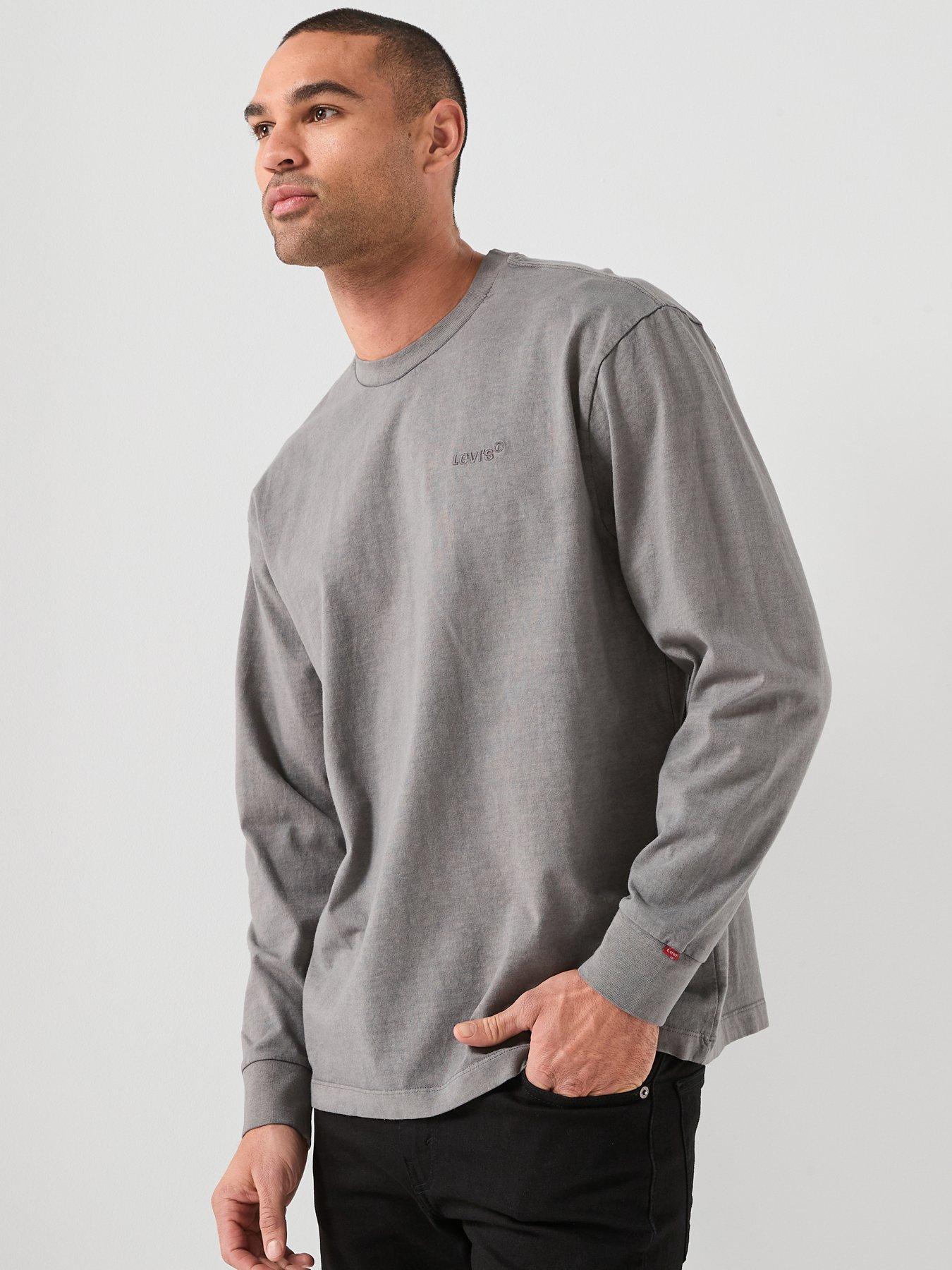 Levi's Long Sleeve Authentic Relaxed Fit T-Shirt- Grey