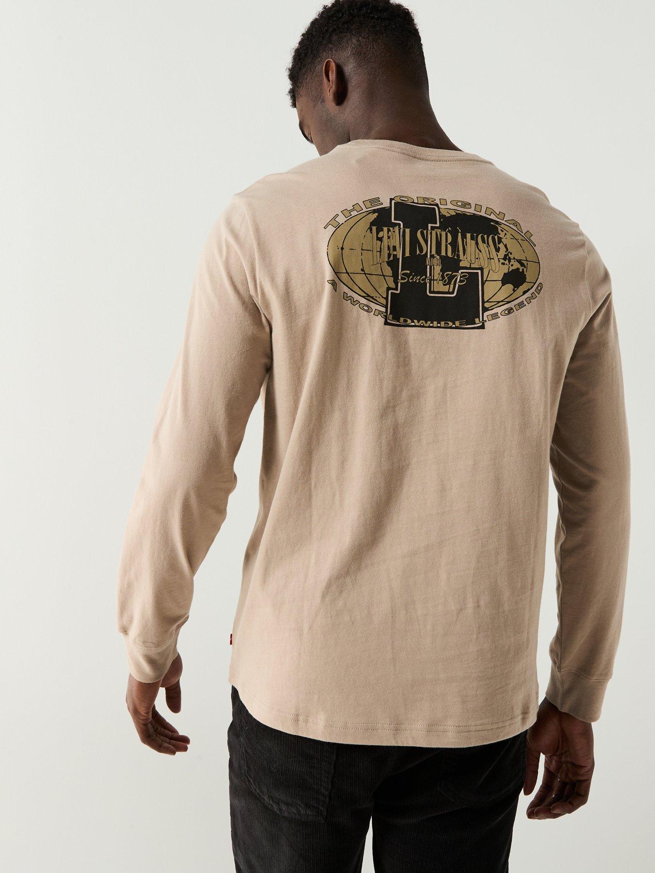 Image 2 of 6 of Levi's Authentic Graphic Back Print Long Sleeve T-Shirt- Brown