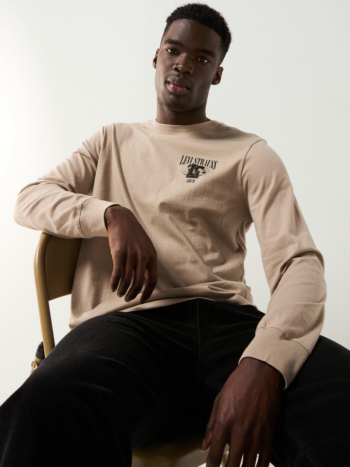 Image 5 of 6 of Levi's Authentic Graphic Back Print Long Sleeve T-Shirt- Brown