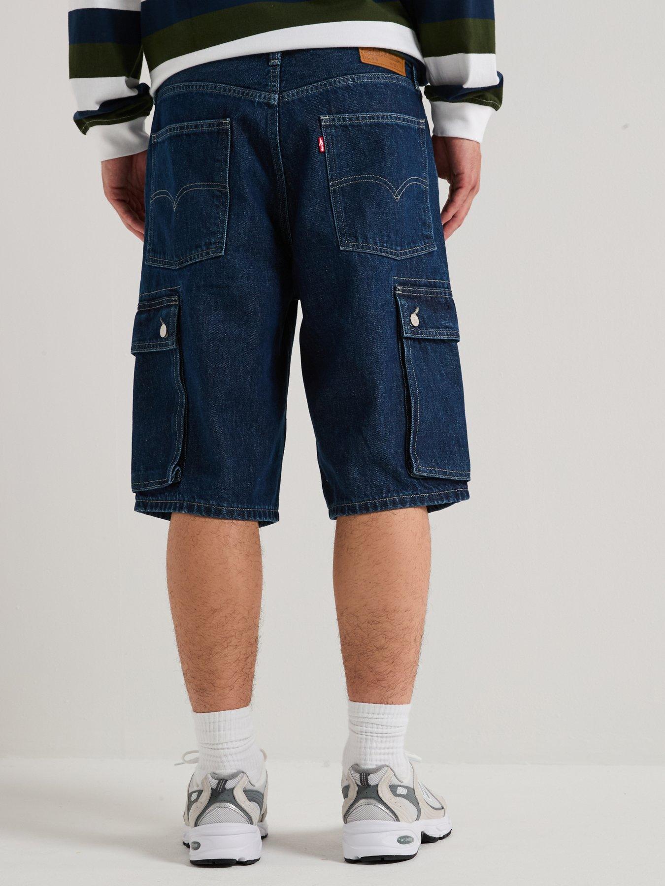 Image 2 of 6 of Levi's 478 Baggy Fit Denim Shorts - Next One Down- Dark Blue