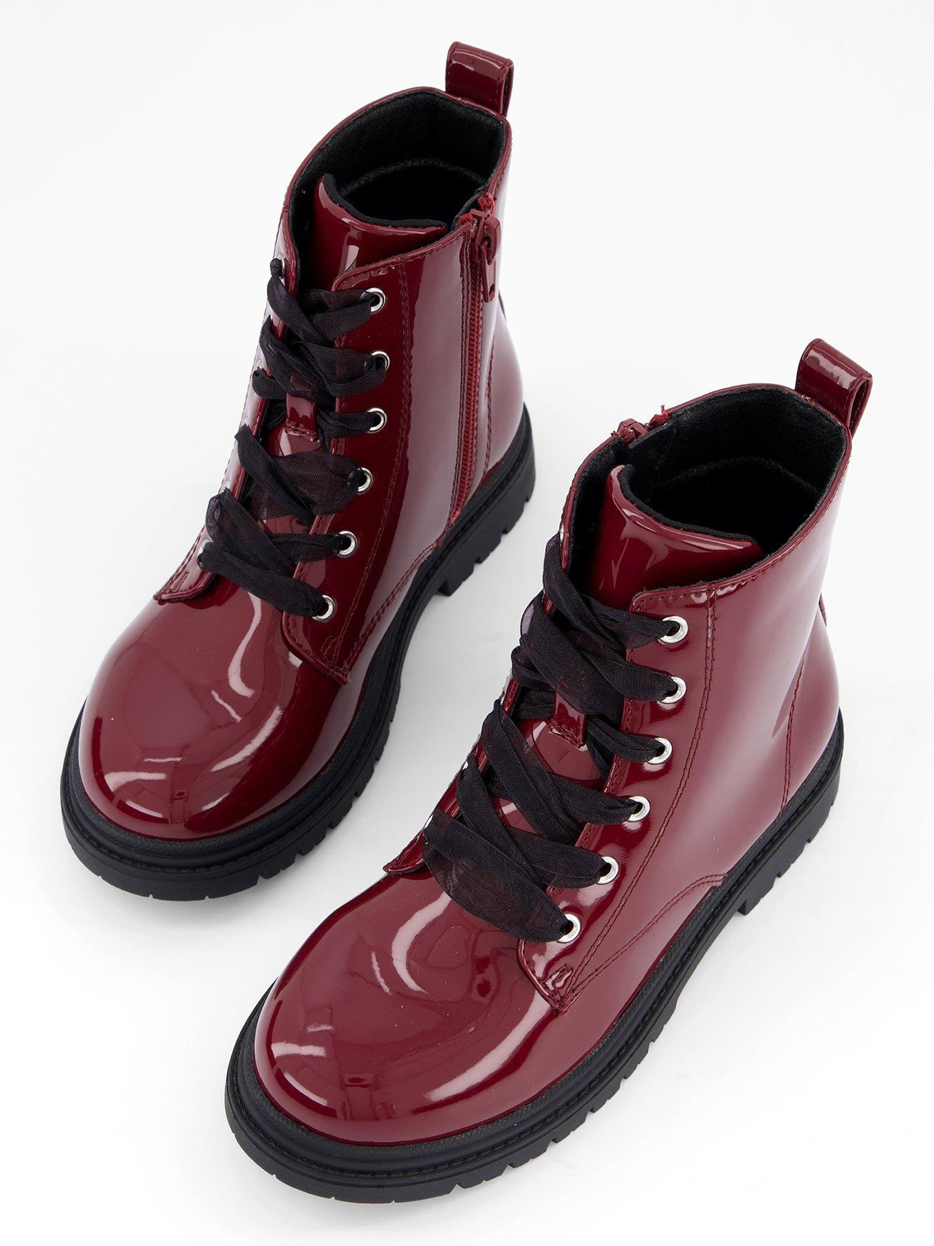  image of the-very-collection-girlsnbsppatentnbsplace-boots-red