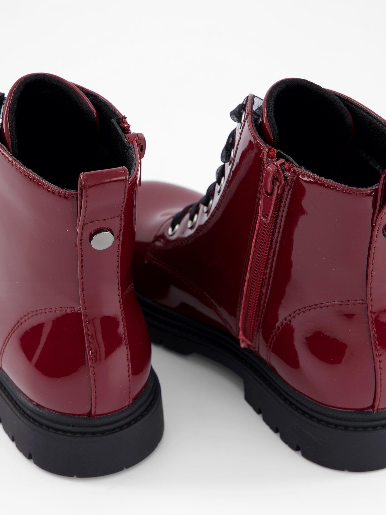  image of the-very-collection-girlsnbsppatentnbsplace-boots-red