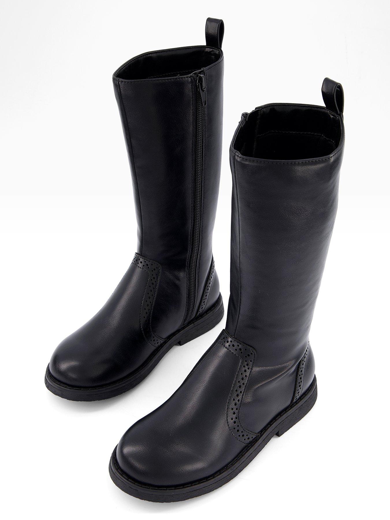  image of the-very-collection-girls-scallop-detail-high-leg-boot