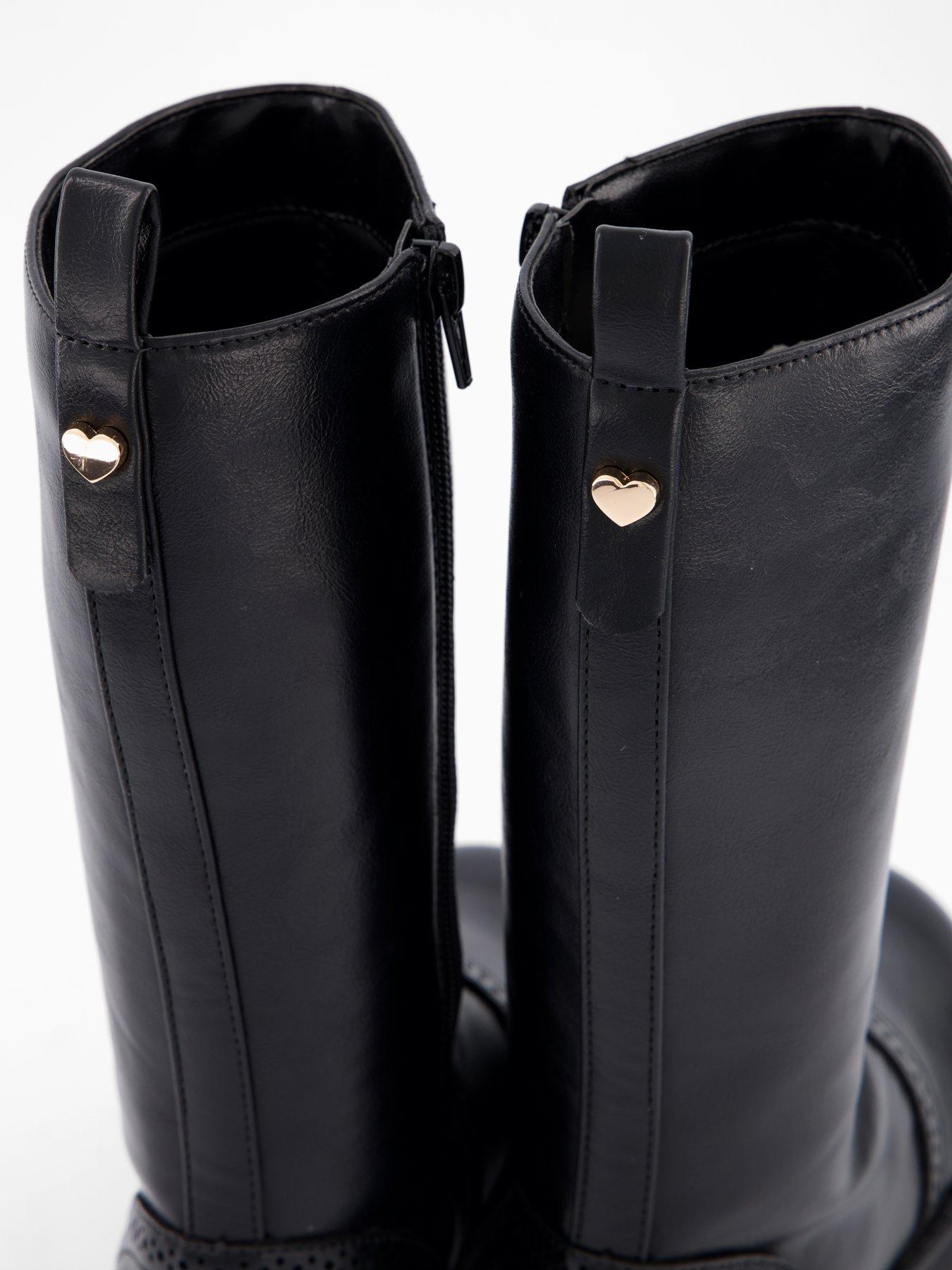  image of the-very-collection-girls-scallop-detail-high-leg-boot