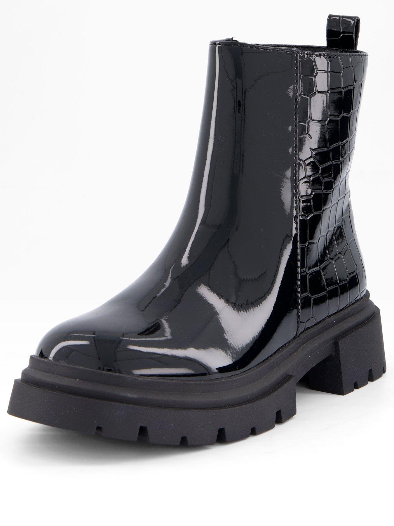 Image 2 of 7 of V by Very Patent Chunky Boot - Black