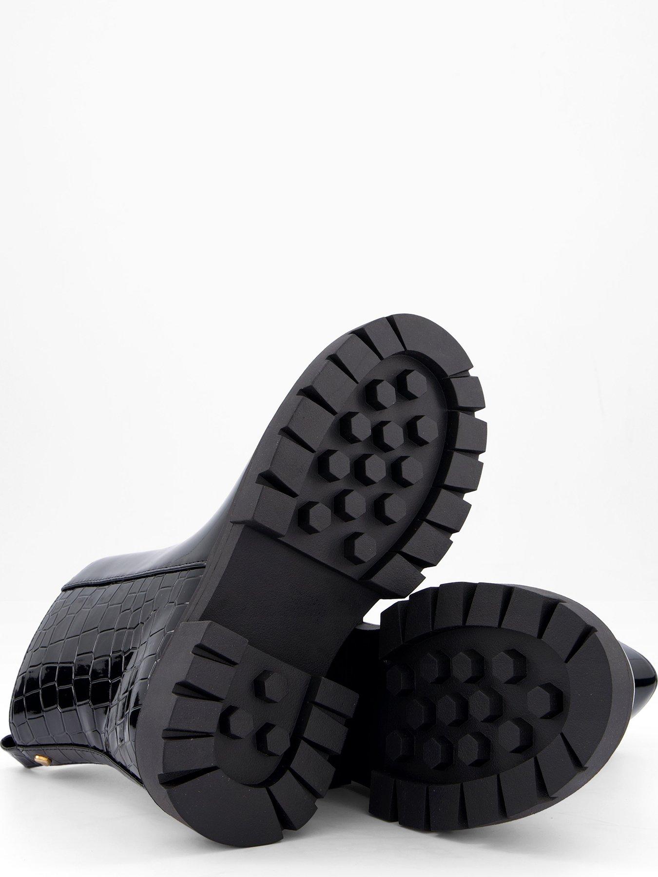 Image 4 of 7 of V by Very Patent Chunky Boot - Black