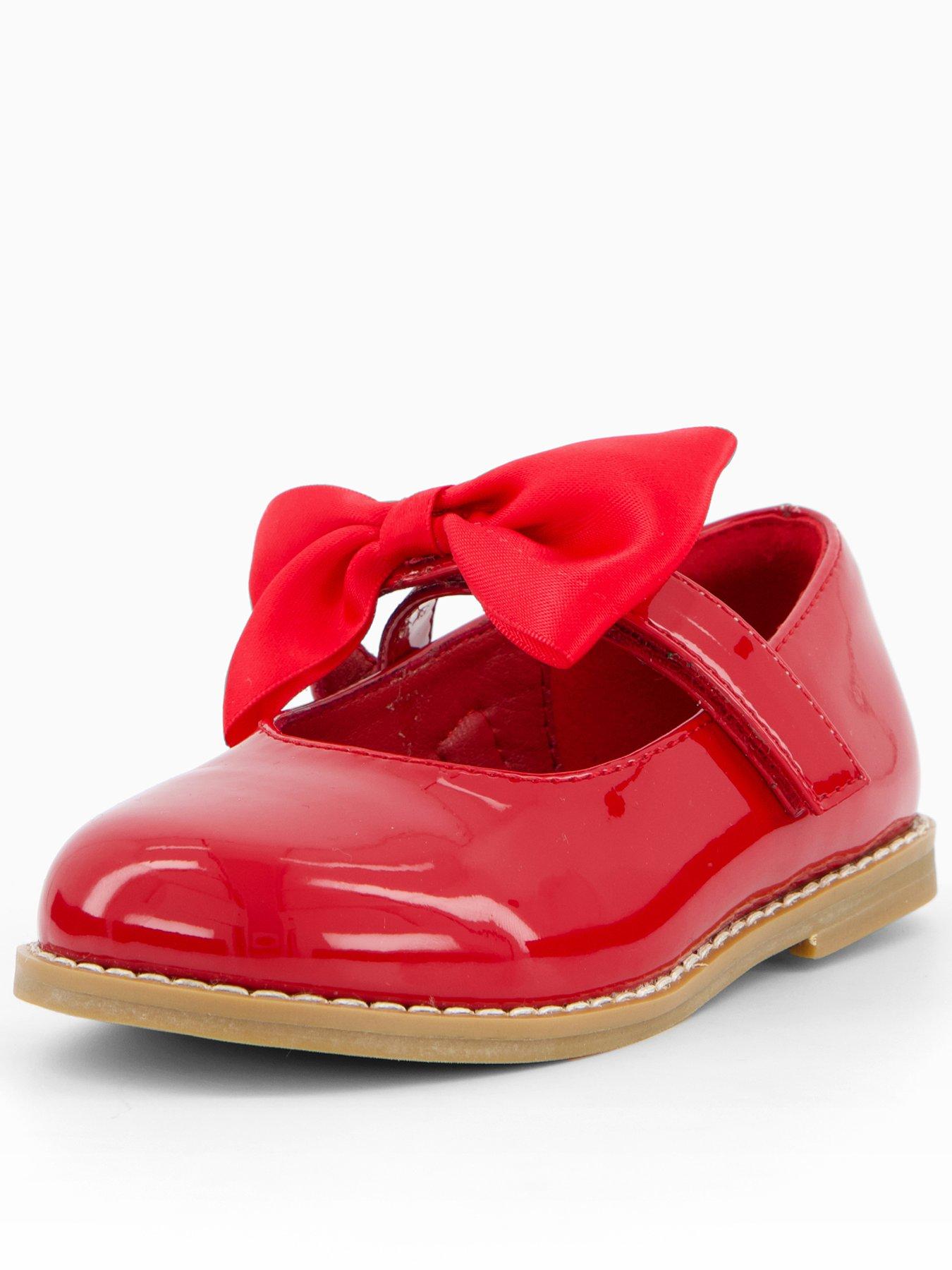 front image of the-very-collection-toddler-patent-bow-shoe-red