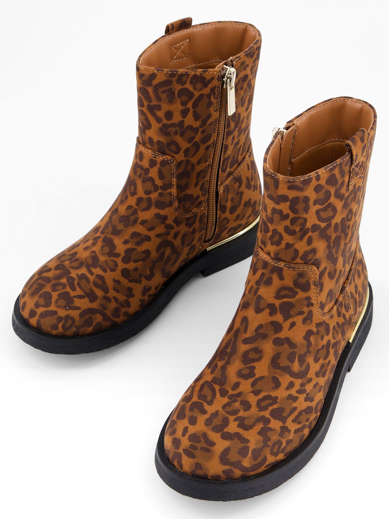 image of the-very-collection-girls-leopard-print-ankle-boot
