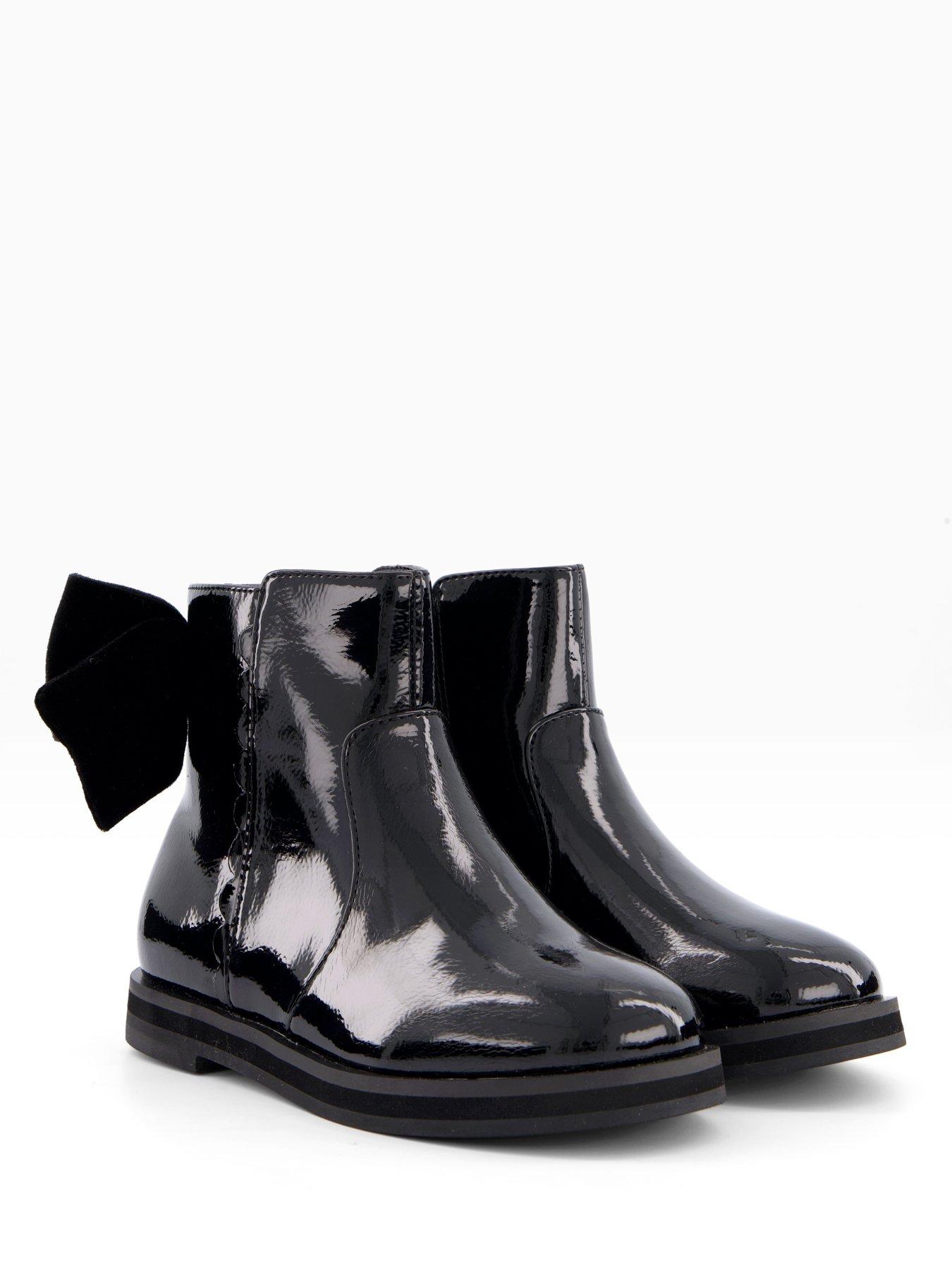 Image 6 of 7 of V by Very Patent Bow Ankle Boot - Black