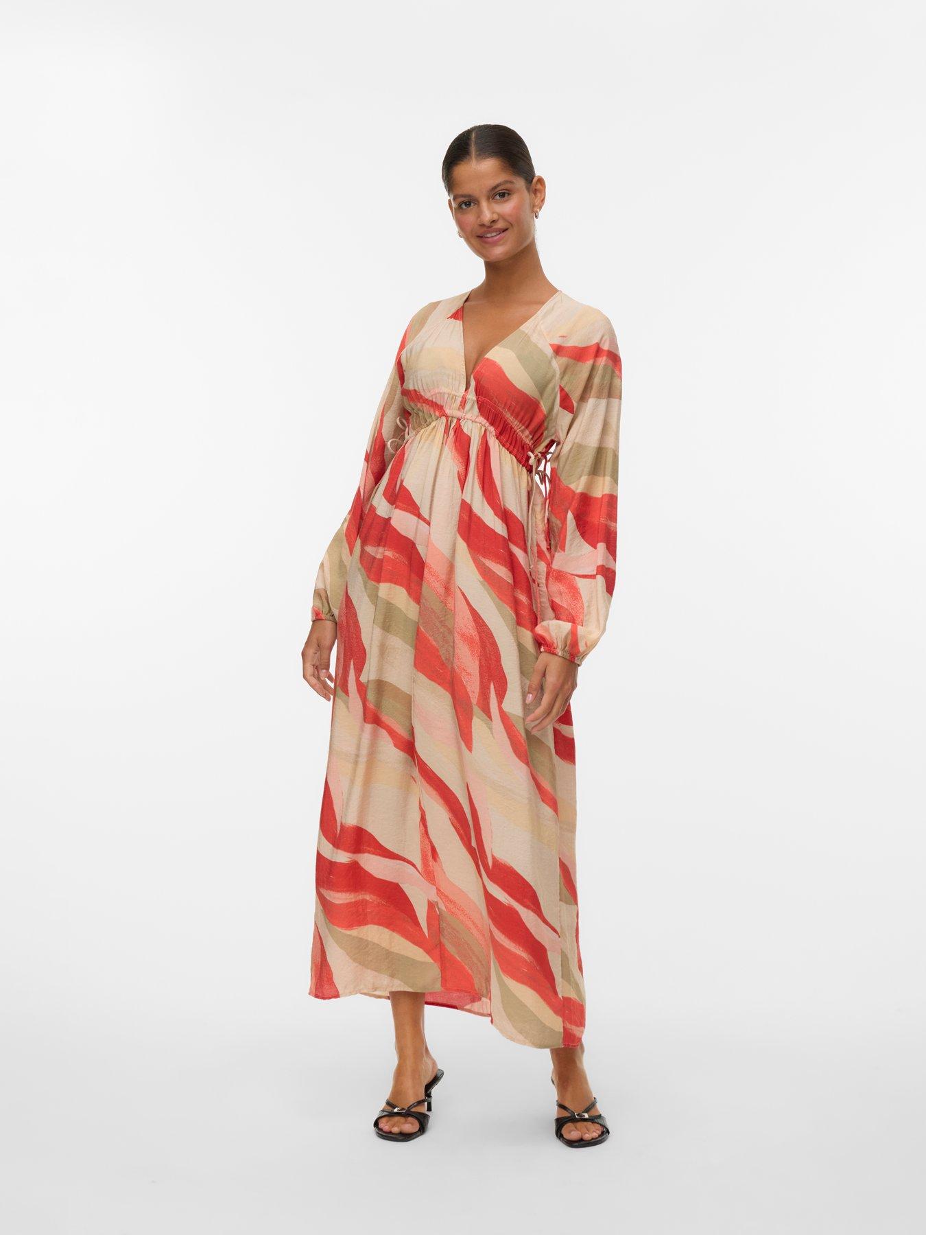 undefined Vmtyra Ls Ankle V-neck Dress Wvn Exp