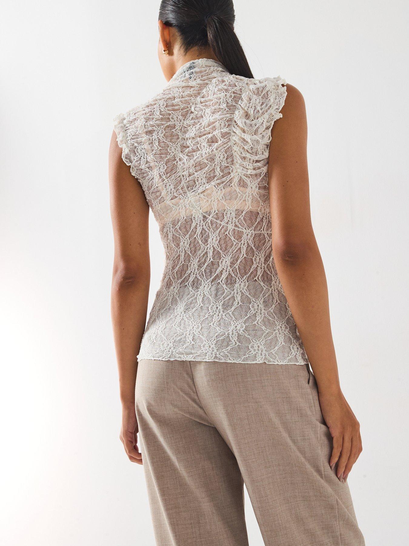 Image 2 of 6 of Vero Moda High Neck Top - White