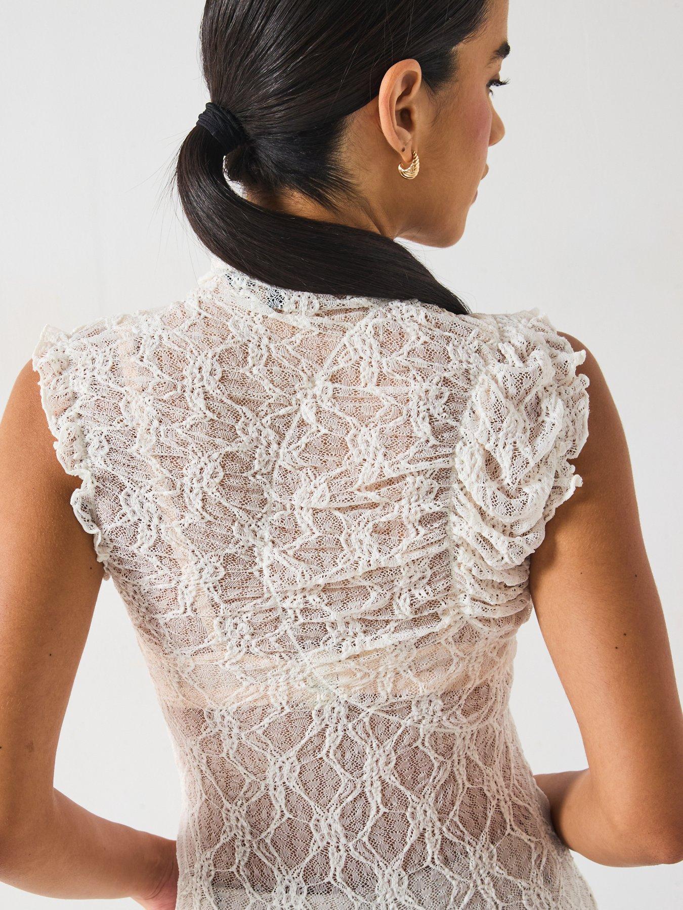 Image 4 of 6 of Vero Moda High Neck Top - White