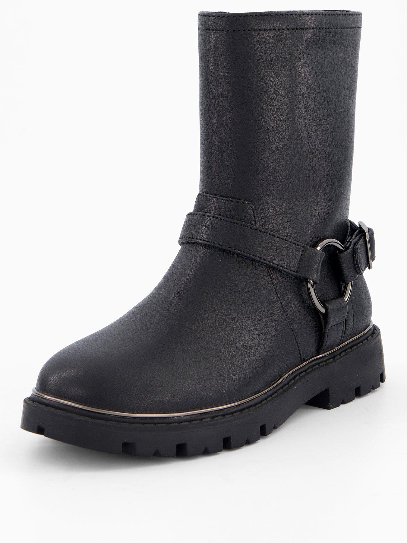  image of the-very-collection-girls-buckle-stirrup-biker-boot-black