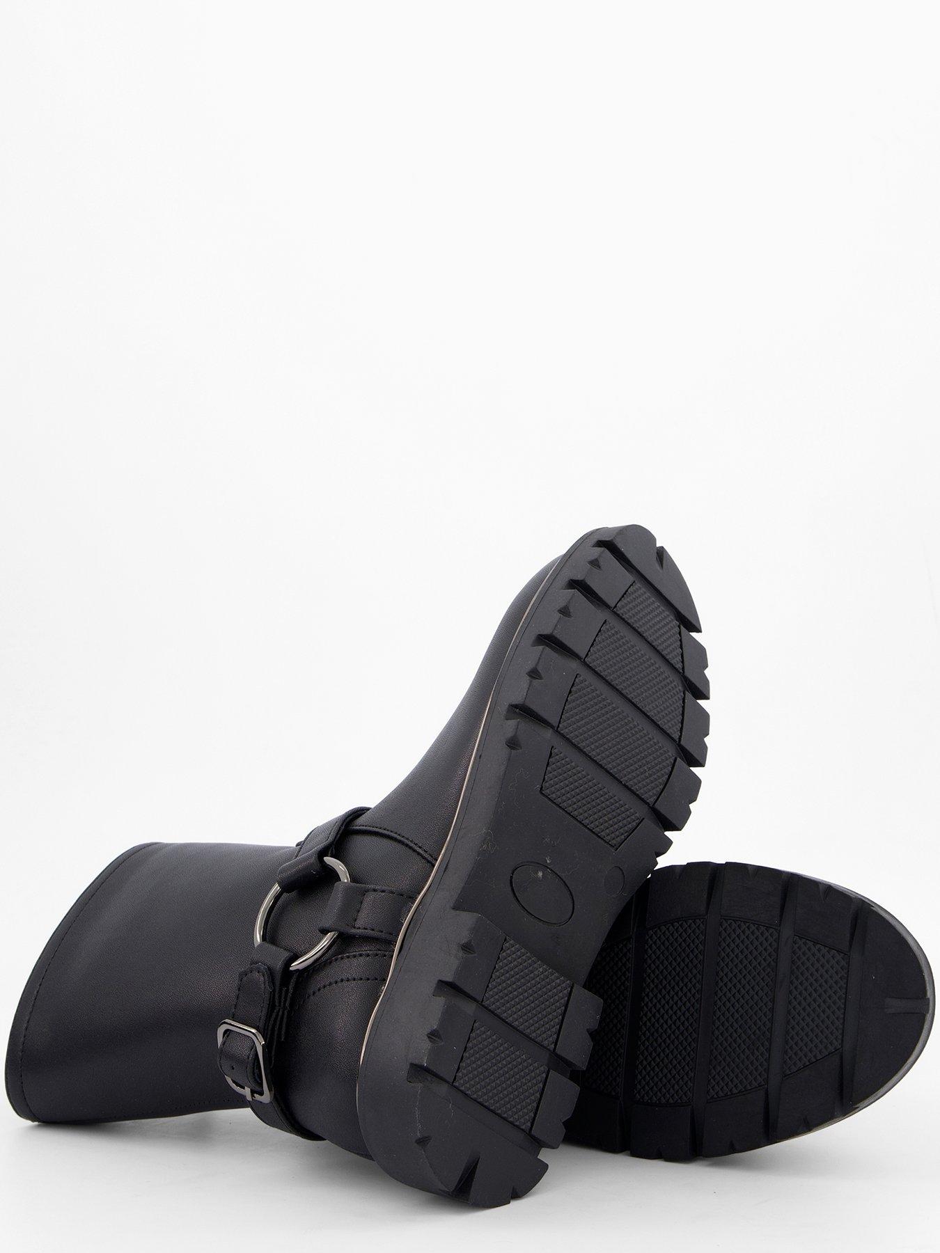  image of the-very-collection-girls-buckle-stirrup-biker-boot-black