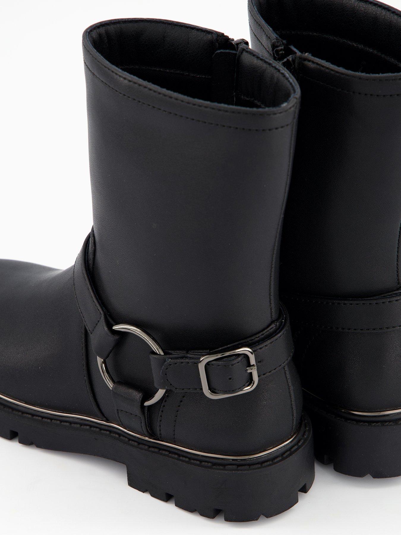 image of the-very-collection-girls-buckle-stirrup-biker-boot-black
