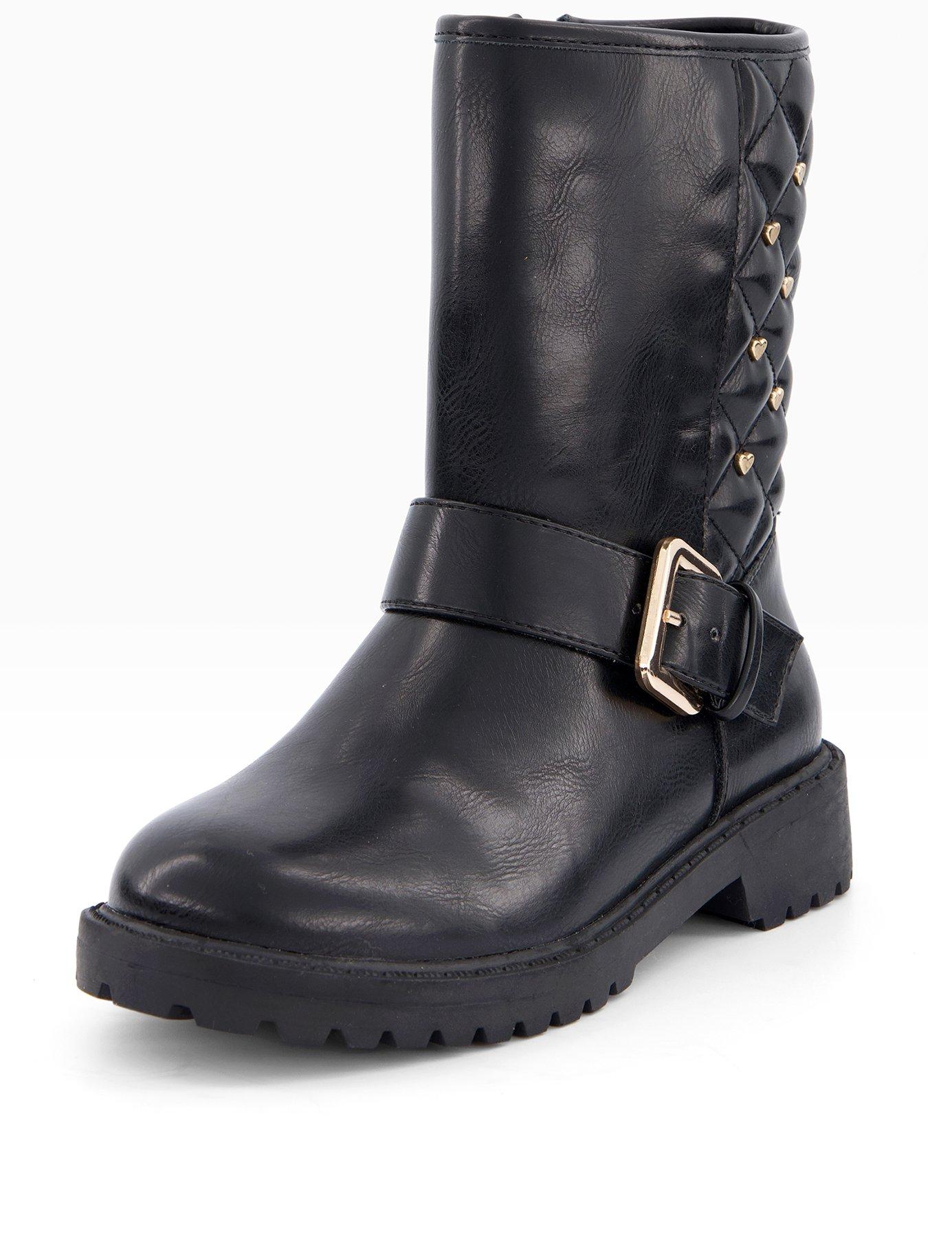 Image 2 of 7 of V by Very Heart Stud Biker Boot - Black