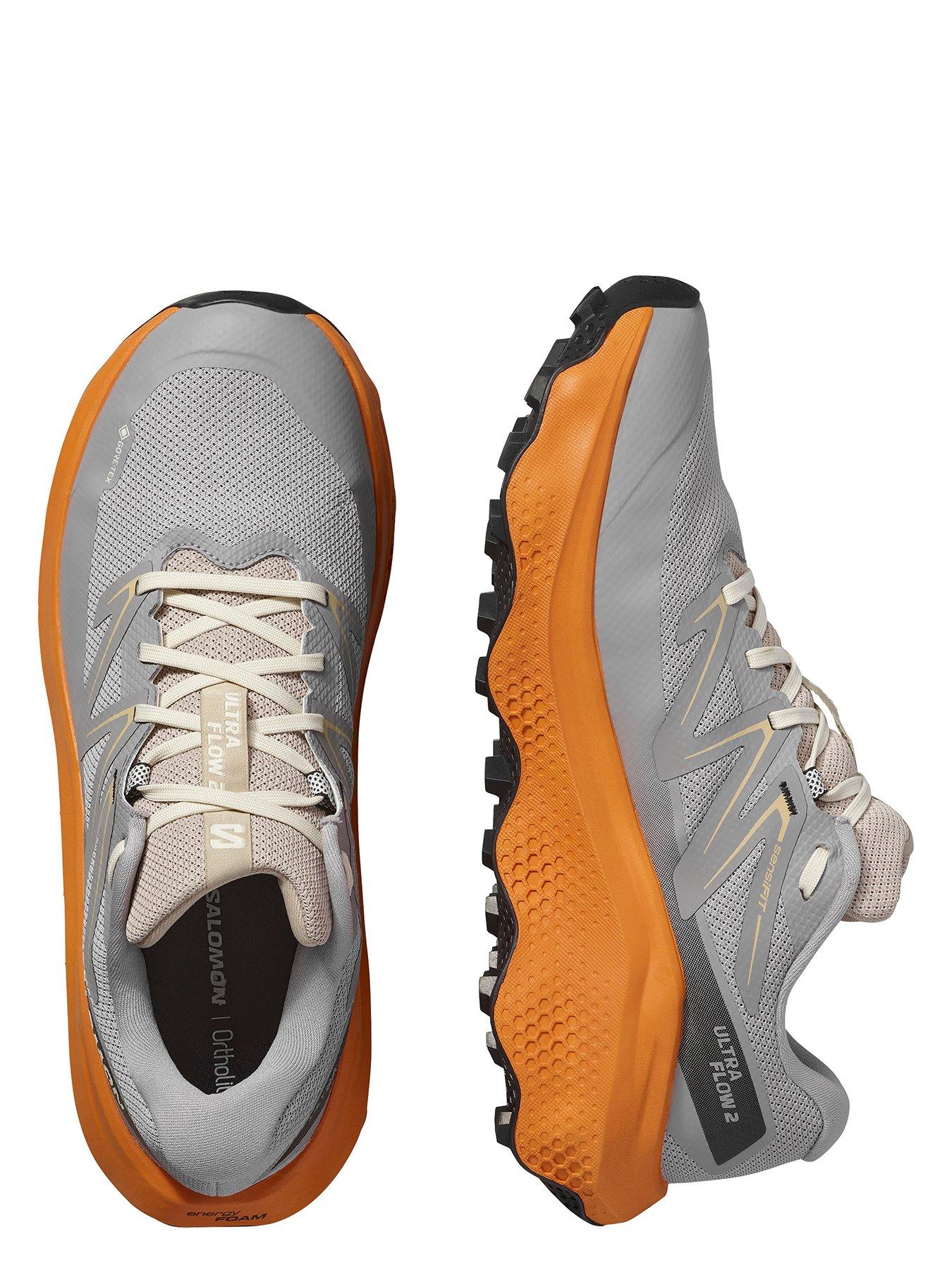 Image 4 of 6 of Salomon Men's Trail Running Ultra Flow 2 Gore-Tex Trainers - Grey/Orange