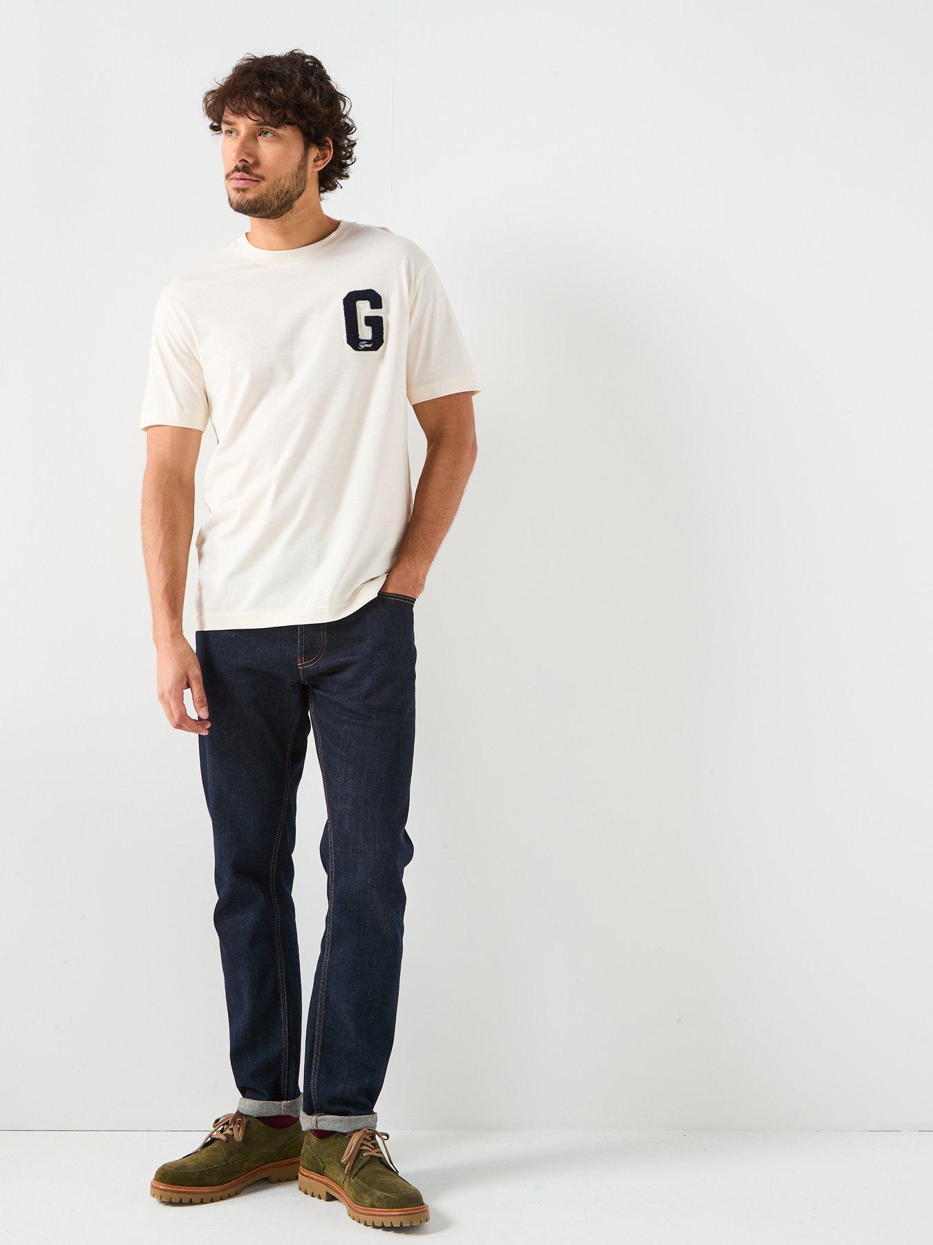 Image 3 of 6 of GANT Regular Fit G Badge T-Shirt - Beige