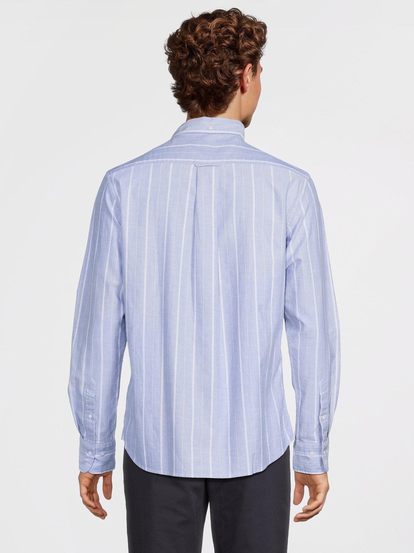 image of gant-regular-fit-classic-striped-oxford-long-sleeve-shirt-blue